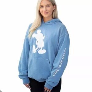 Disney x Love Your Melon Hoodie Mickey Mouse Sweatshirt Women’s Large Blue